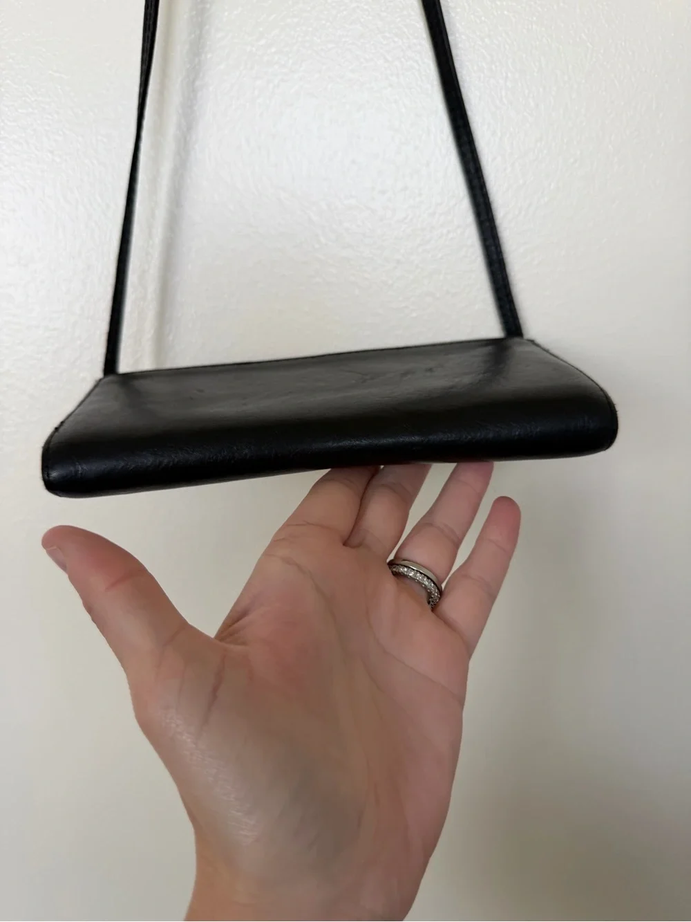 PATRICIA NASH Black Leather Crossbody Wallet